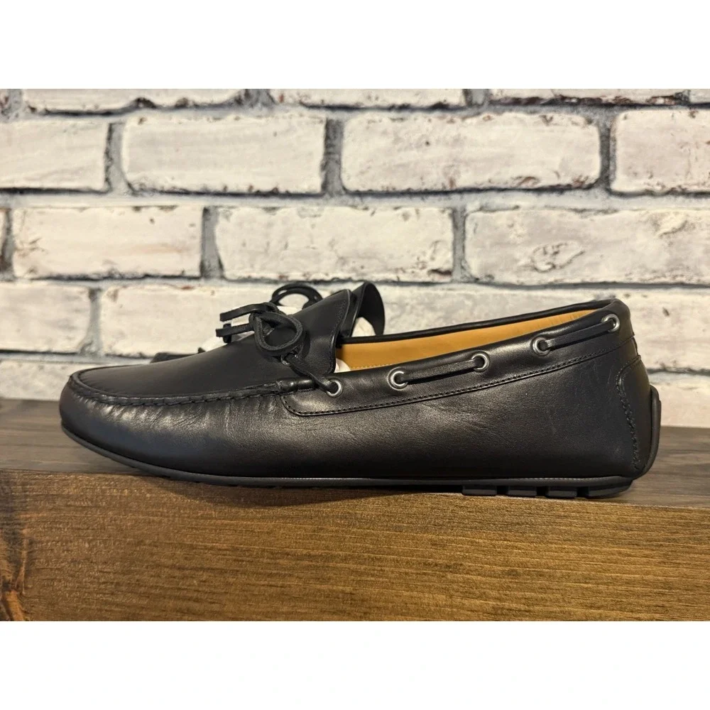 Ralph‎ Lauren Purple Label Harold Tassel Loafer Men 11D Black Leather Shoe Italy